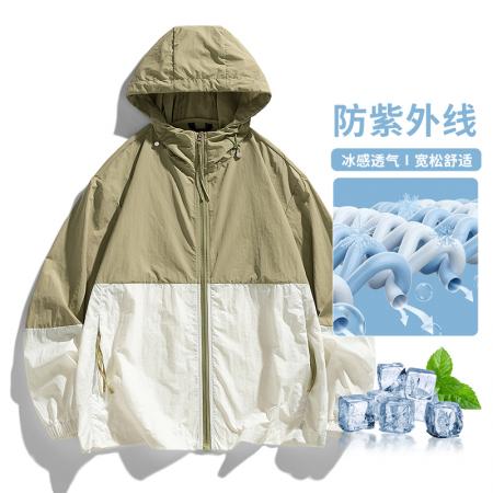 FA39627# 潮牌拼色情侣防晒衣防紫外线U 服装批发男装批发男士服饰批发