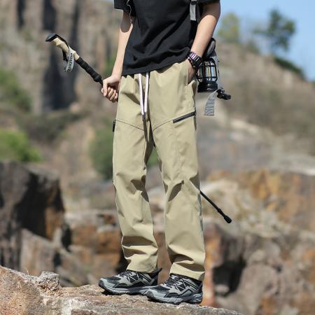 FA39667# 夏季薄款休闲直筒户外登山旅游防水防风冲锋伞兵运动长裤 服装批发男装批发男士服饰批发