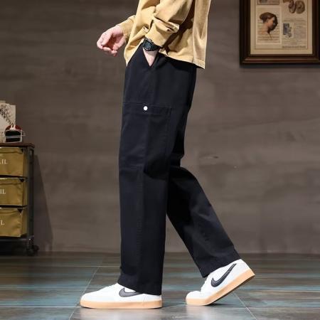 FA39672# 复古高街工装裤男直筒阔腿休闲裤新款时尚潮流ins长裤 服装批发男装批发男士服饰批发