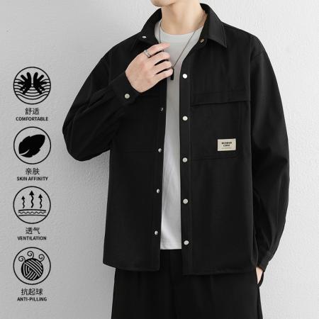 FA39676# 夹克男工装衬衫男长袖春秋季新款宽松潮牌休闲衬衣外套 服装批发男装批发男士服饰批发