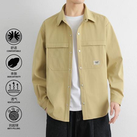 FA39676# 夹克男工装衬衫男长袖春秋季新款宽松潮牌休闲衬衣外套 服装批发男装批发男士服饰批发