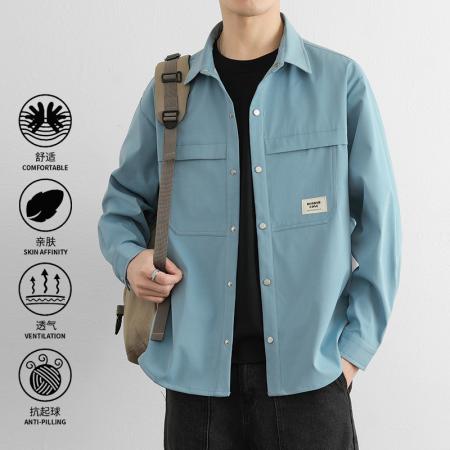 FA39676# 夹克男工装衬衫男长袖春秋季新款宽松潮牌休闲衬衣外套 服装批发男装批发男士服饰批发