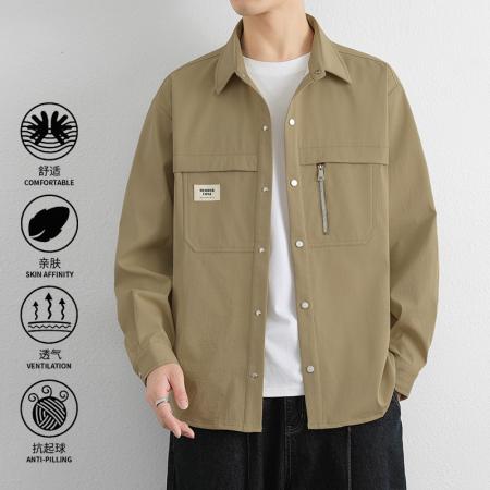 FA39677# 夹克男新款宽松潮牌工装衬衫男长袖春秋季休闲衬衣外套 服装批发男装批发男士服饰批发