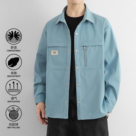 FA39677# 夹克男新款宽松潮牌工装衬衫男长袖春秋季休闲衬衣外套 服装批发男装批发男士服饰批发