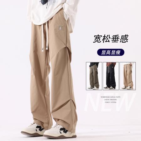 FA39693# 中性裤子男款休闲裤男秋新款冲锋裤男潮牌宽松直筒垂感美式高级感休闲运动裤男女款 服装批发男装批发男士服饰批发