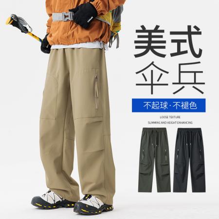 FA39703# 新款男士秋季新款休闲裤子卡其色高级感多口袋工装裤 服装批发男装批发男士服饰批发