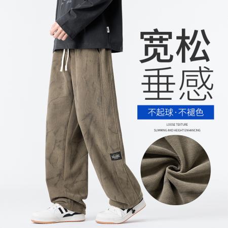 FA39706# 秋冬新款脏脏裤系列休闲裤男潮流时尚大理石纹扎染直筒阔腿裤 服装批发男装批发男士服饰批发
