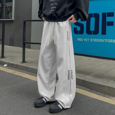 FA39707# 裤子男士夏季新款潮牌宽松垂坠感直筒阔腿休闲长裤 服装批发男装批发男士服饰批发