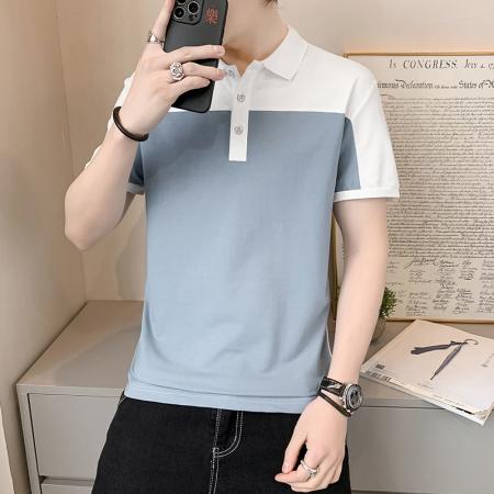 男士短袖T恤衬衫领男夏季 服装...