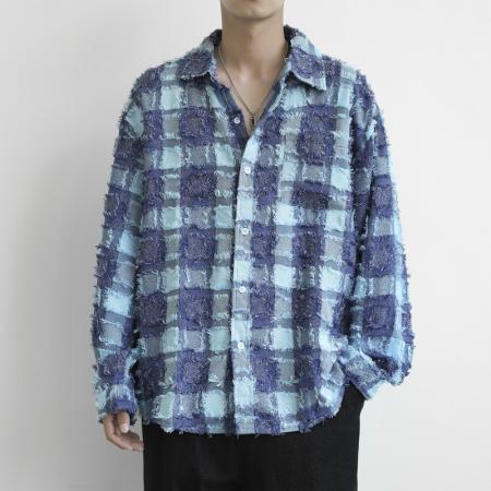 FA39717# 瑰朵格子衬衫男女生秋季日系青少年外套高级感潮牌港风长袖衬衣服 服装批发男装批发男士服饰批发