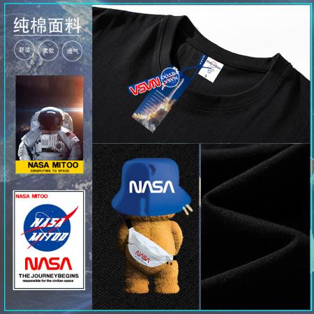 FA39722# 短袖T恤夏季潮流男女NASA宽松半袖美式衣服纯棉情侣衣 服装批发男装批发男士服饰批发