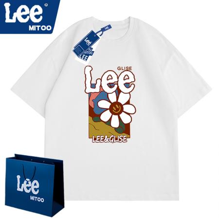 FA39723# LEE向日葵创意印花短袖T恤男女同款夏季设计感小众打底T恤 服装批发男装批发男士服饰批发