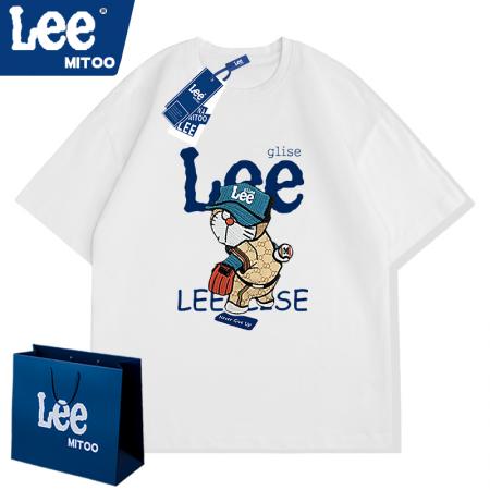 FA39724# LEE滑板小熊创意印花短袖T恤男女同款夏季设计感小众打底T恤 服装批发男装批发男士服饰批发