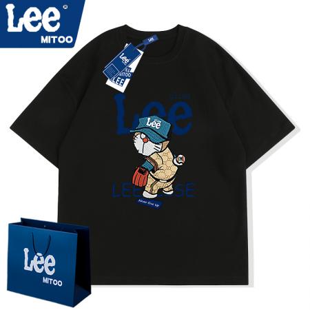 FA39724# LEE滑板小熊创意印花短袖T恤男女同款夏季设计感小众打底T恤 服装批发男装批发男士服饰批发