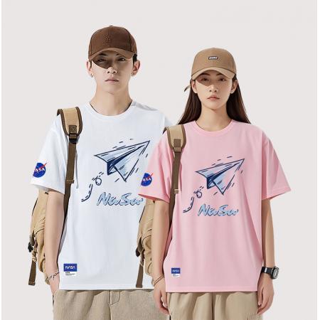 FA39725# 夏季纯棉短袖T恤男女同款纯色宽松情侣款上衣短袖男新款潮牌短袖t恤男士宽松美式 服装批发男装批发男士服饰批发