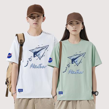 FA39725# 夏季纯棉短袖T恤男女同款纯色宽松情侣款上衣短袖男新款潮牌短袖t恤男士宽松美式 服装批发男装批发男士服饰批发