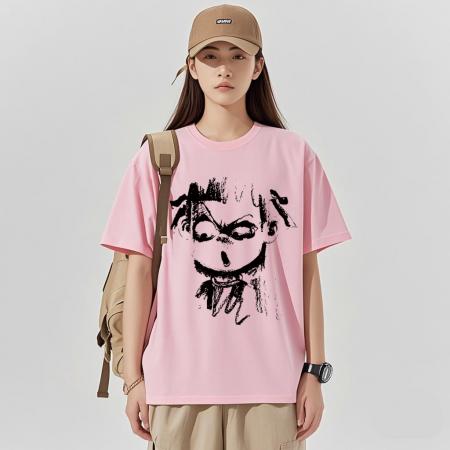 FA39727# 新款潮牌哪吒短袖t恤男女宽松美式纯棉短袖男青少年宽松半袖纯棉上衣男 服装批发男装批发男士服饰批发