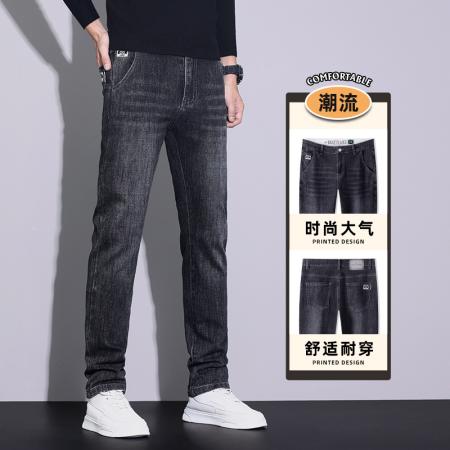 FA39751# 秋季新款牛仔裤男士宽松直筒大码弹力休闲修身长裤子男春秋 服装批发男装批发男士服饰批发