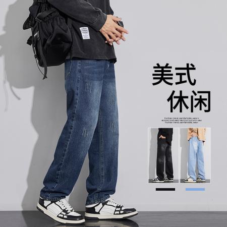 FA39761# 裤子男数据款直筒大码牛仔裤男士牛仔裤男长裤休闲裤男新潮宽松 服装批发男装批发男士服饰批发