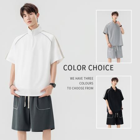 FA39774# 短袖男POLO衫男新款夏季男士T恤短袖男POLO衫翻领条纹半袖休闲潮流 服装批发男装批发男士服饰批发
