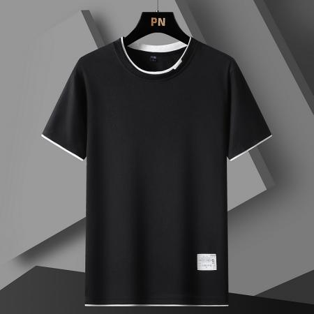 FA39777# 吸汗透气纯棉短袖男士潮牌宽松T恤男运动休闲上衣男装半袖2024新款柔软舒适打底衫宽松潮ins男装  服装批发男装批发男士服饰批发