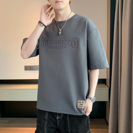 FA39783# 夏季爆款钢印短袖宽松大码休闲上衣 服装批发男装批发男士服饰批发