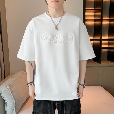 FA39783# 夏季爆款钢印短袖宽松大码休闲上衣 服装批发男装批发男士服饰批发