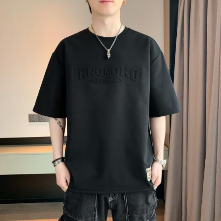 FA39783# 夏季爆款钢印短袖宽松大码休闲上衣 服装批发男装批发男士服饰批发