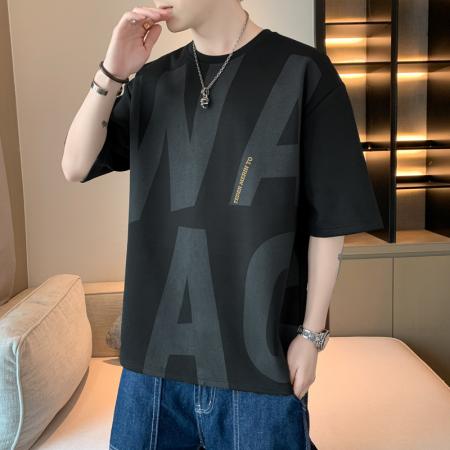 FA39787# 夏季潮牌T恤男士短袖新款运动潮流百搭休闲大码拼色上衣 服装批发男装批发男士服饰批发