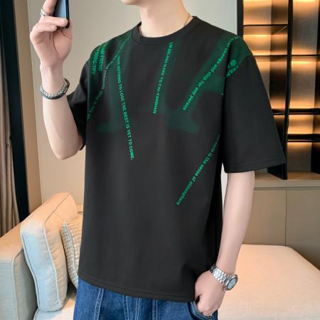 FA39788# 夏季新款大码圆领潮流ins时尚休闲百搭印花T恤 服装批发男装批发男士服饰批发