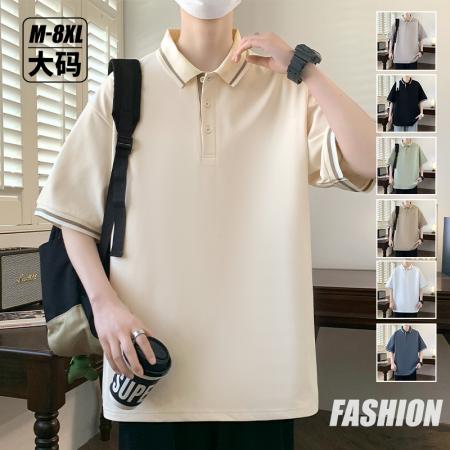 FA39789# 25夏季男士大码公版可二开翻领时尚休闲运动百搭POLO衫 服装批发男装批发男士服饰批发
