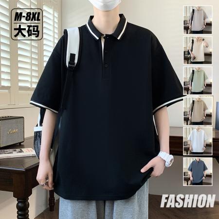 FA39789# 25夏季男士大码公版可二开翻领时尚休闲运动百搭POLO衫 服装批发男装批发男士服饰批发
