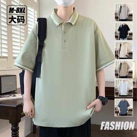 FA39789# 25夏季男士大码公版可二开翻领时尚休闲运动百搭POLO衫 服装批发男装批发男士服饰批发