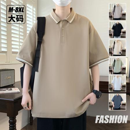 FA39789# 25夏季男士大码公版可二开翻领时尚休闲运动百搭POLO衫 服装批发男装批发男士服饰批发