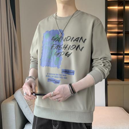FA39794# 大码潮流经典印花设计感宽松加大加肥百搭卫衣 服装批发男装批发男士服饰批发