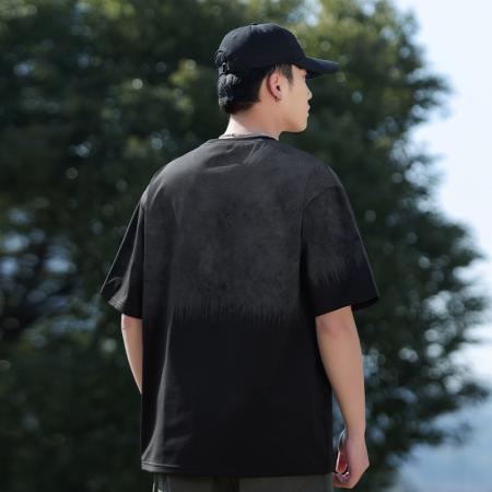 FA39799# 夏季大码圆领渐变休闲潮牌短袖 服装批发男装批发男士服饰批发