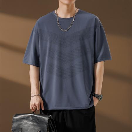 FA39802# 夏季大码7A抗菌冰丝超薄凉感透气圆领短袖 服装批发男装批发男士服饰批发