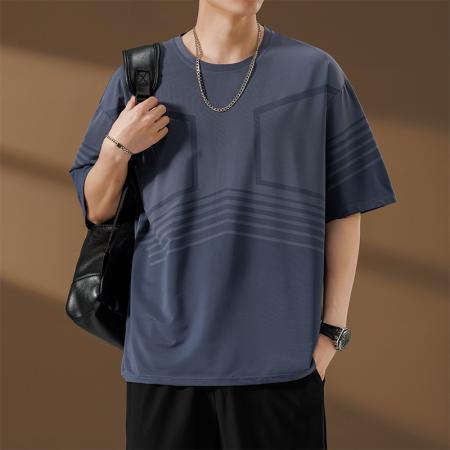 FA39803# 夏季大码7A抗菌冰丝超薄凉感透气圆领短袖 服装批发男装批发男士服饰批发