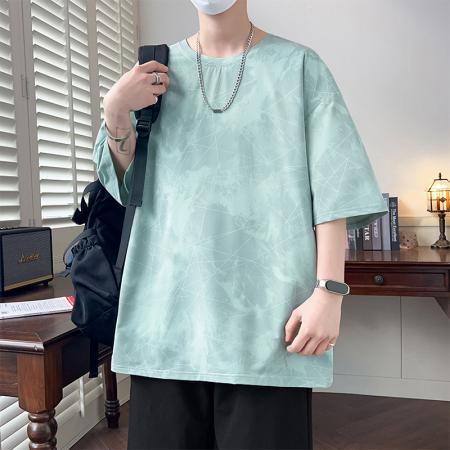 FA39804# 夏季大码冰丝超薄凉感透气圆领短袖 服装批发男装批发男士服饰批发
