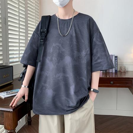 FA39804# 夏季大码冰丝超薄凉感透气圆领短袖 服装批发男装批发男士服饰批发