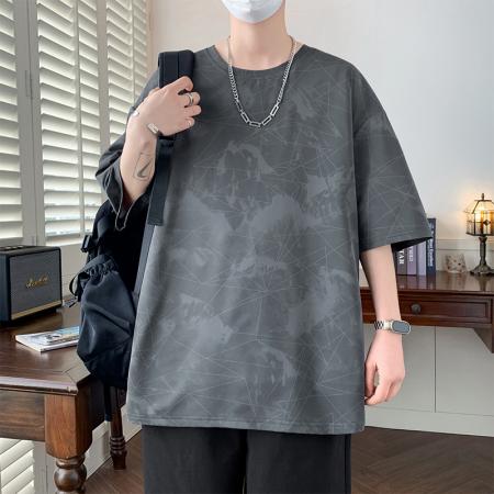 FA39804# 夏季大码冰丝超薄凉感透气圆领短袖 服装批发男装批发男士服饰批发