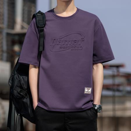 FA39808# 夏季新款大码钢印圆领休闲短袖T恤 服装批发男装批发男士服饰批发