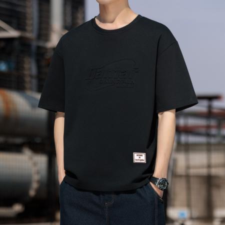 FA39808# 夏季新款大码钢印圆领休闲短袖T恤 服装批发男装批发男士服饰批发