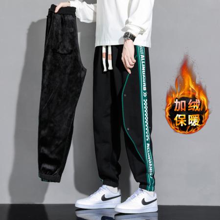 FA39809# 工装裤子男款春秋季新款潮牌排扣束脚卫裤宽松男生运动纯棉休闲裤加绒加厚 服装批发男装批发男士服饰批发