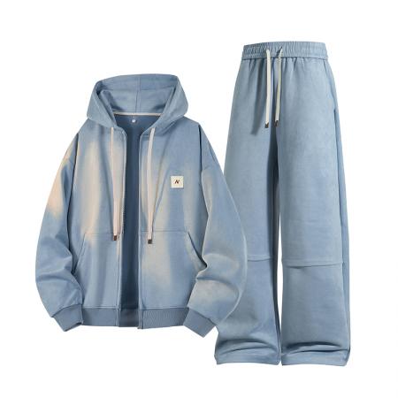 FA39810# 优续秋季拉链学生外套开衫潮牌宽松连帽套外套 服装批发男装批发男士服饰批发