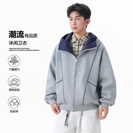 FA39811# 优续开衫卫衣情侣春秋季潮牌连帽宽松衣服休闲外套 服装批发男装批发男士服饰批发
