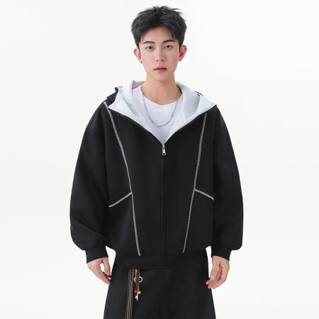 FA39811# 优续开衫卫衣情侣春秋季潮牌连帽宽松衣服休闲外套 服装批发男装批发男士服饰批发