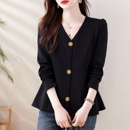 FA39921# 大码女装上衣时尚休闲胖mm宽松遮肉显瘦减龄气质百搭秋装 服裝批發女裝批發服飾貨源