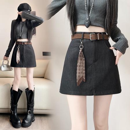 FA40061# 美式纯欲风辣妹设计感百搭潮流半身裙配送丝带 服裝批發女裝批發服飾貨源