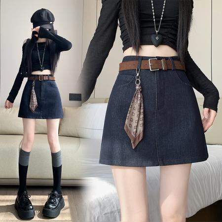 FA40061# 美式纯欲风辣妹设计感百搭潮流半身裙配送丝带 服裝批發女裝批發服飾貨源